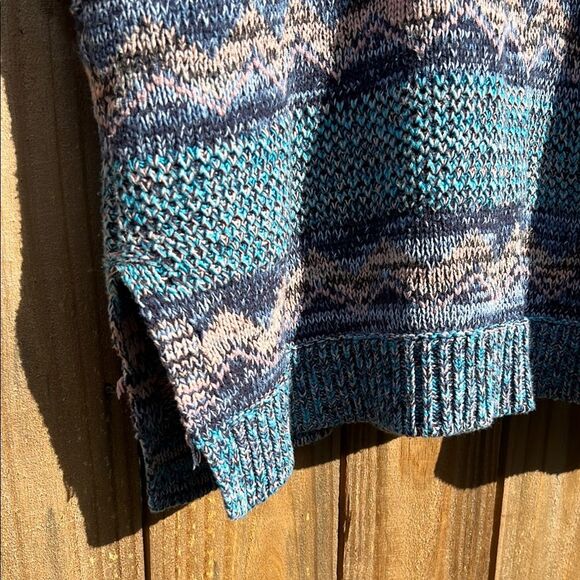 Coldwater Creek Women’s Blue Crewneck Sweater Geometric Patterns Sleeveless Fall - Picture 5 of 16